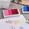 1 Piece Creative Stationery Four-Color Gradient Ink Pad DIY Finger Print Painting Seal Stamp Ink Pad