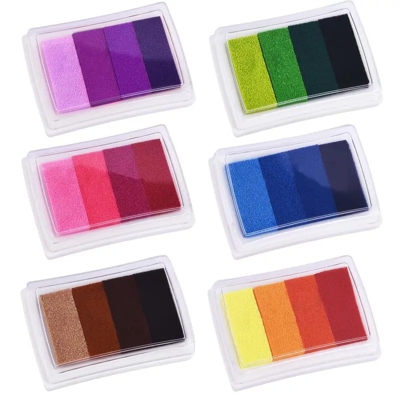 1 Piece Creative Stationery Four-Color Gradient Ink Pad DIY Finger Print Painting Seal Stamp Ink Pad