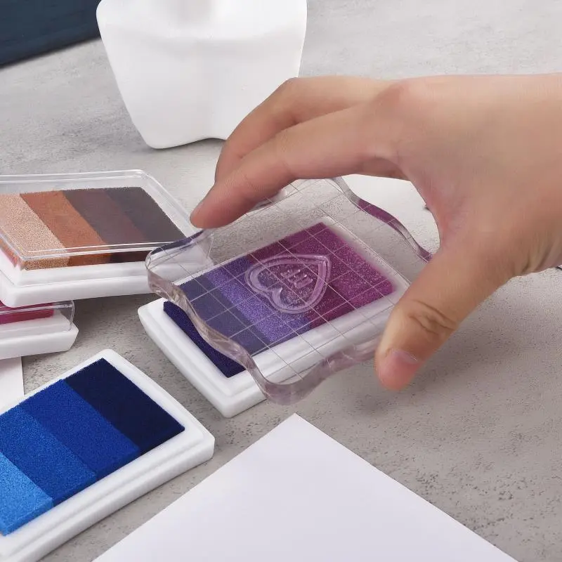 1 Piece Creative Stationery Four-Color Gradient Ink Pad DIY Finger Print Painting Seal Stamp Ink Pad