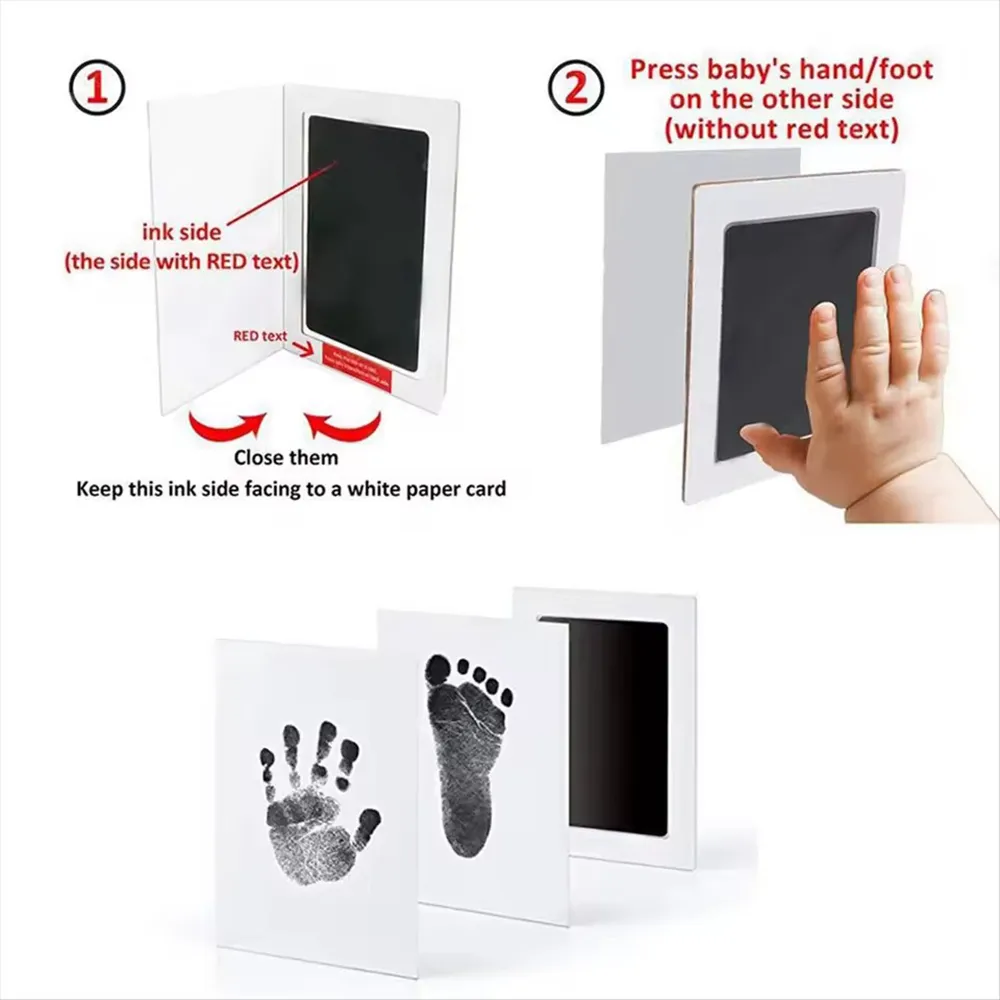 Large Inkpad for Baby Handprint Footprint Newborn Baby Souvenirs Non-Toxic, Pet Inkpads