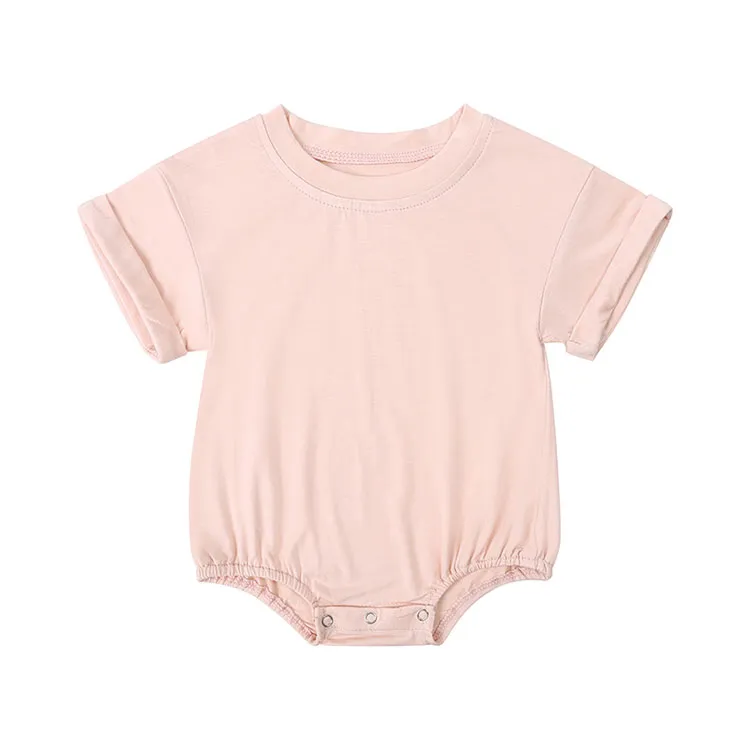 Bamboo Fiber Baby Girl Bodysuit Fashion Solid Short Sleeve Baby Boy Clothes Summer Newborn Clothes Knitted Romper 3-24 Months