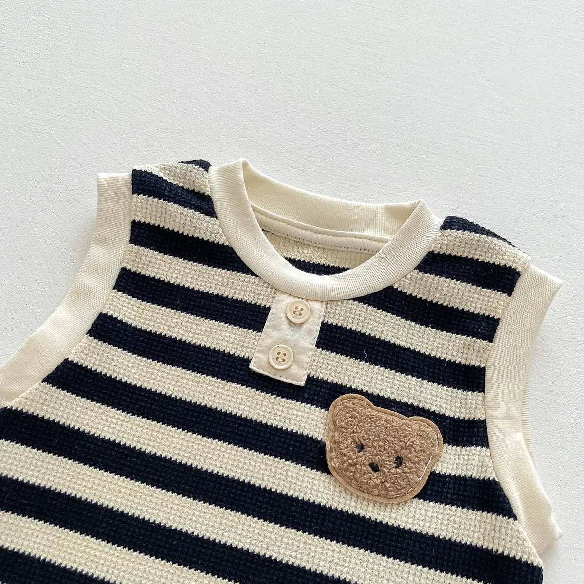 New 2024 Summer Sleeveless Knit Bodysuits Infant Baby Girls Boys One-pieces Kids Newborn Clothes- Ideal for Outdoor Activities