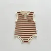 New 2024 Summer Sleeveless Knit Bodysuits Infant Baby Girls Boys One-pieces Kids Newborn Clothes- Ideal for Outdoor Activities