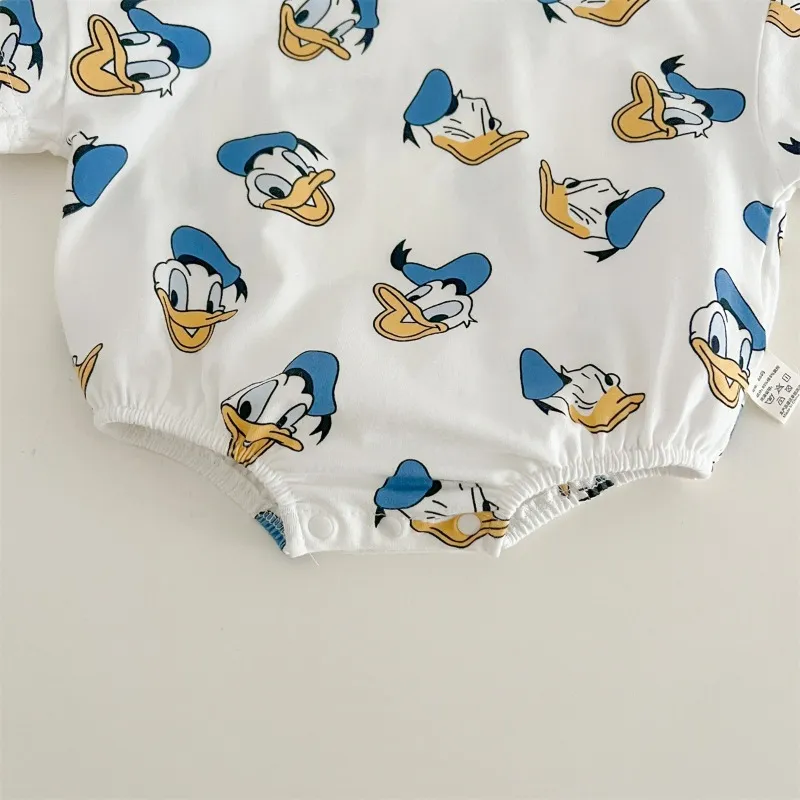 Donald Duck Bodysuits One-Pieces Baby Clothes 0-2 Years Old Cartoon Style Loose Wrap Ass Crawling Suit K594-1