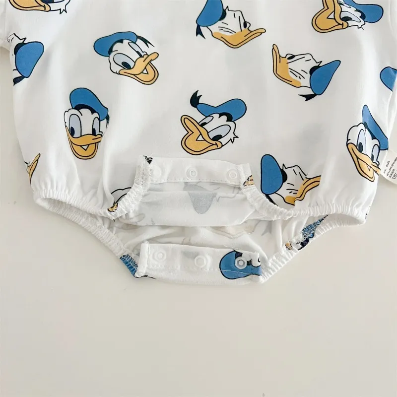 Donald Duck Bodysuits One-Pieces Baby Clothes 0-2 Years Old Cartoon Style Loose Wrap Ass Crawling Suit K594-1