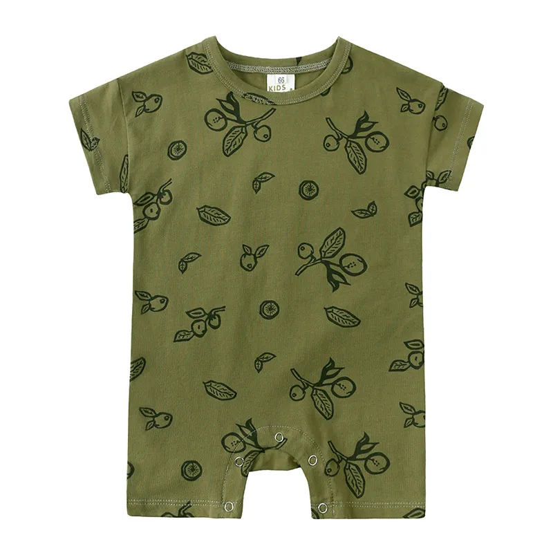 Summer Short Sleeved Baby Rompers 0-2Y Striped Onesies for Newborn Baby Boy Infant Girl Moon Printed Jumpsuit Baby Clothing