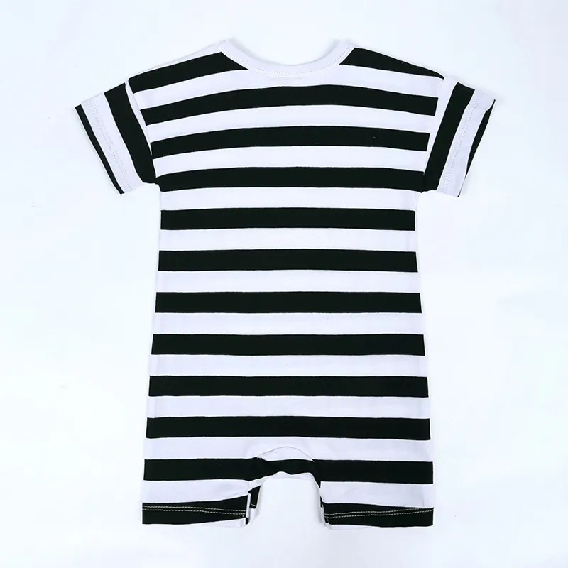 Summer Short Sleeved Baby Rompers 0-2Y Striped Onesies for Newborn Baby Boy Infant Girl Moon Printed Jumpsuit Baby Clothing