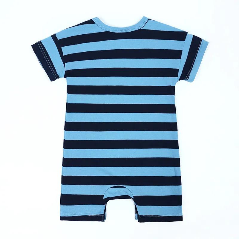 Summer Short Sleeved Baby Rompers 0-2Y Striped Onesies for Newborn Baby Boy Infant Girl Moon Printed Jumpsuit Baby Clothing