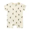 Summer Short Sleeved Baby Rompers 0-2Y Striped Onesies for Newborn Baby Boy Infant Girl Moon Printed Jumpsuit Baby Clothing