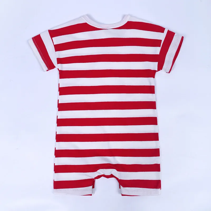 Summer Short Sleeved Baby Rompers 0-2Y Striped Onesies for Newborn Baby Boy Infant Girl Moon Printed Jumpsuit Baby Clothing