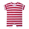 Summer Short Sleeved Baby Rompers 0-2Y Striped Onesies for Newborn Baby Boy Infant Girl Moon Printed Jumpsuit Baby Clothing