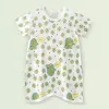 Infant Summer Romper Thin Ice Silk Cartoon Printed Soft Gentle Skin Unisex Kids Anti Kick Sleepwear for Air Conditioned Comfort