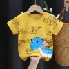 2025 Baby Tops T-shirt Bear Infant Boys and Girls Tee Children's Fashion Animal for babies Striped Newborn Baby summer clothes