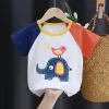 2025 Baby Tops T-shirt Bear Infant Boys and Girls Tee Children's Fashion Animal for babies Striped Newborn Baby summer clothes