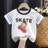 2025 Baby Tops T-shirt Bear Infant Boys and Girls Tee Children's Fashion Animal for babies Striped Newborn Baby summer clothes