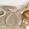 INS Spring and Autumn Infants' 0-3 Year Old Girl Baby Fashion Ruffle Collar Knitted Coat Small Cardigan Sweater Top