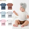 Customizing Add Your Logo Baby Boys Girls T-Shirts Newborn Bamboo Fiber Tee Tops with Pocket Toddler Summer Children Clothing