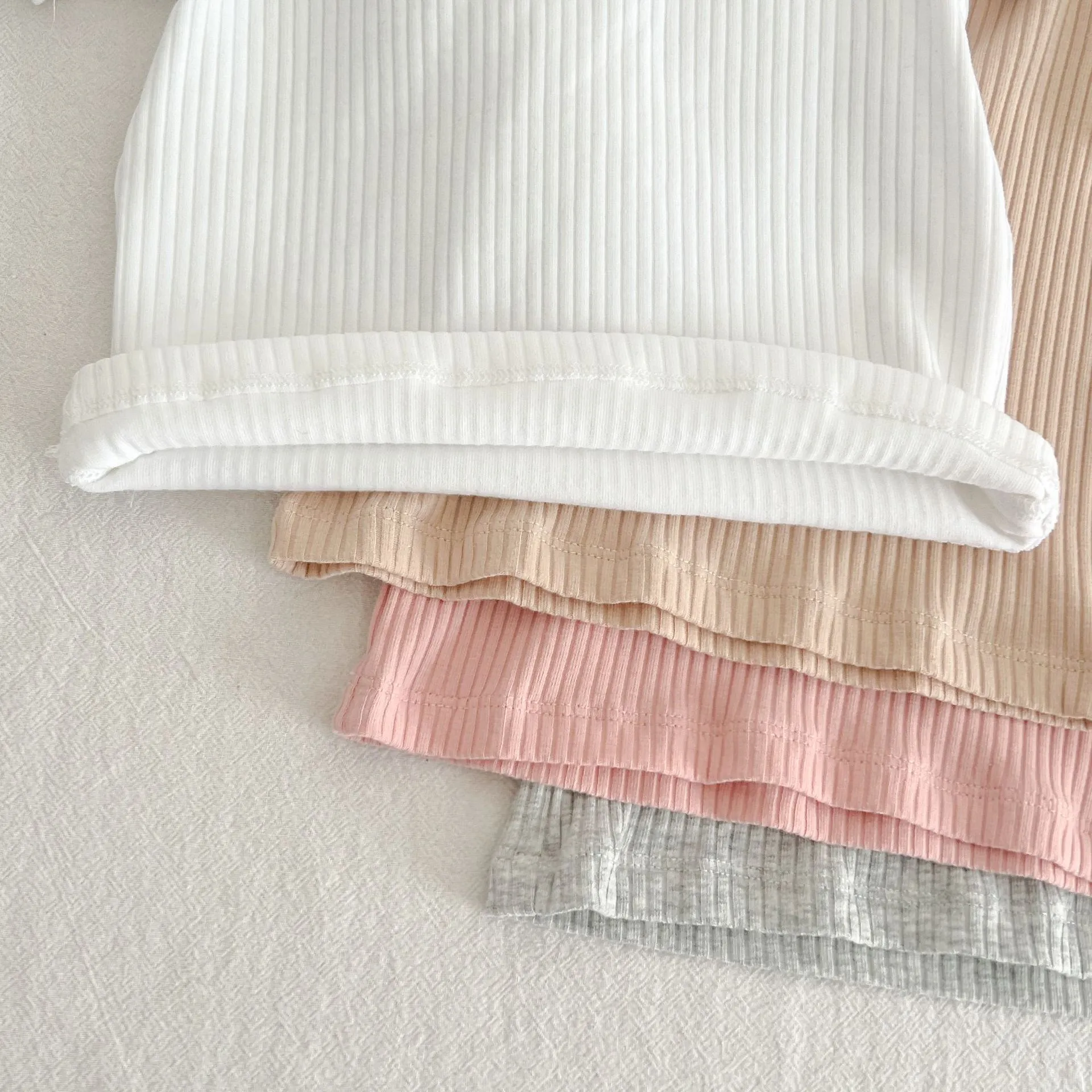 Summer Newborn Infant Baby Boy Girls Fallow Solid Color T-Shirt Round Neck Muslin Candy Color Kids Fashion Baby Clothing