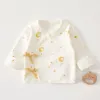 Spring Newborn Baby Cartoon Top Half Back Design Baby Cardigan Pure Cotton Soft New Born Baby Boneless Cardigan