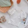 Girl Baby Summer Fresh Lace Short Sleeve Round Neck Top T-shirt