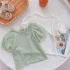 Girl Baby Summer Fresh Lace Short Sleeve Round Neck Top T-shirt
