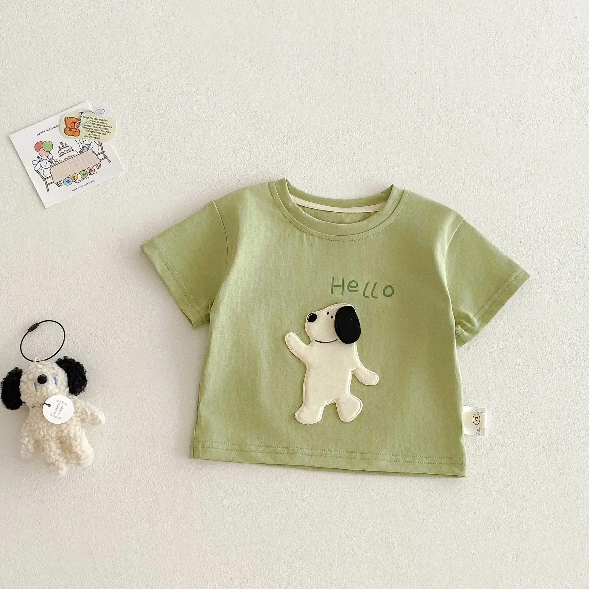 Children's Patch T-shirt 2025 New Summer Boys' Three Dimensional Elephant Short Sleeve Top Baby Thin Girls' Bottom Shirt