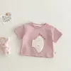 Children's Patch T-shirt 2025 New Summer Boys' Three Dimensional Elephant Short Sleeve Top Baby Thin Girls' Bottom Shirt