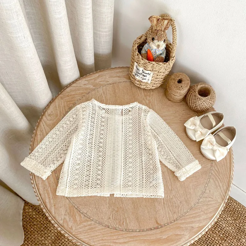 Summer new style baby clothes for 0-3 years old, baby girl starry sky hollow net long-sleeved sun-proof shirt and cardigan