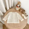 Summer new style baby clothes for 0-3 years old, baby girl starry sky hollow net long-sleeved sun-proof shirt and cardigan