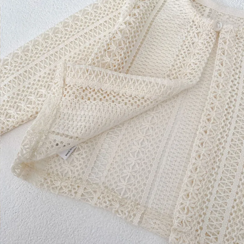 Summer new style baby clothes for 0-3 years old, baby girl starry sky hollow net long-sleeved sun-proof shirt and cardigan