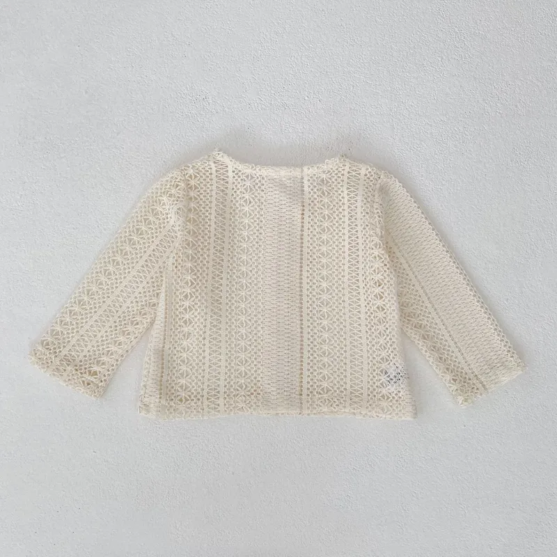Summer new style baby clothes for 0-3 years old, baby girl starry sky hollow net long-sleeved sun-proof shirt and cardigan