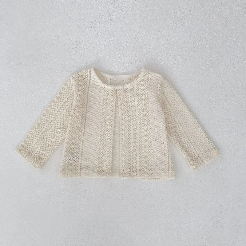 Summer new style baby clothes for 0-3 years old, baby girl starry sky hollow net long-sleeved sun-proof shirt and cardigan