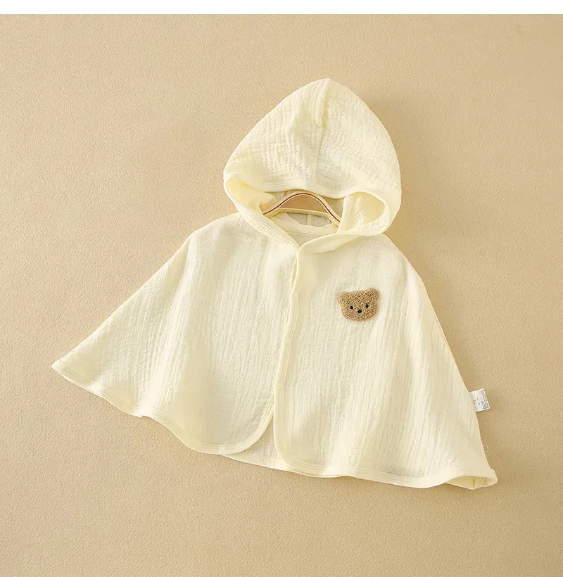 Summer Baby Cloak Sun Protection Hooded Cloaks Cute Bear Bunny Print Kids Clothes for Boy Girl Breathable Outdoor Sunscreen Coat