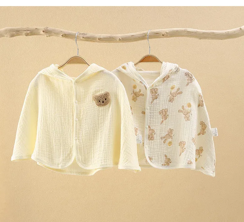 Summer Baby Cloak Sun Protection Hooded Cloaks Cute Bear Bunny Print Kids Clothes for Boy Girl Breathable Outdoor Sunscreen Coat