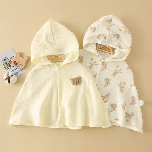 Summer Baby Cloak Sun Protection Hooded Cloaks Cute Bear Bunny Print Kids Clothes for Boy Girl Breathable Outdoor Sunscreen Coat