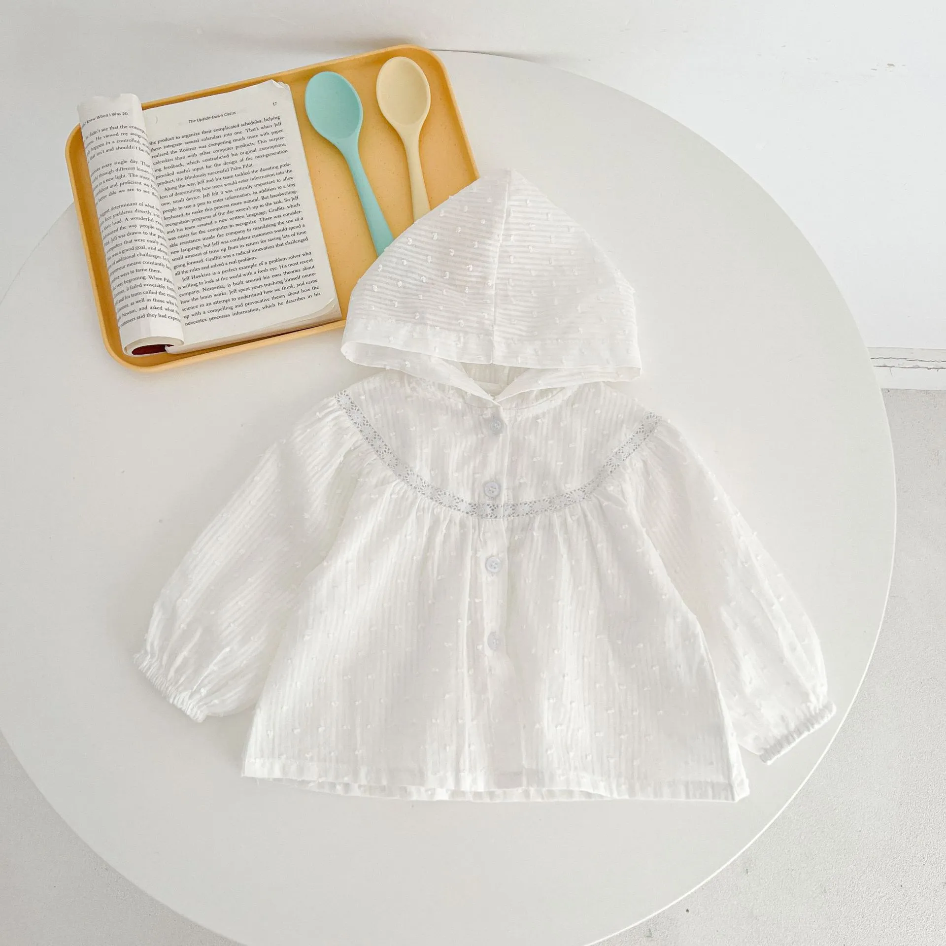 Summer Newborn Infant Baby Girls Thin Sun Protection Clothing Cherry Printing Hooded Coat Ventilate Jacket Kids Baby Clothing