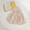 Summer Newborn Infant Baby Girls Thin Sun Protection Clothing Cherry Printing Hooded Coat Ventilate Jacket Kids  Baby Clothing