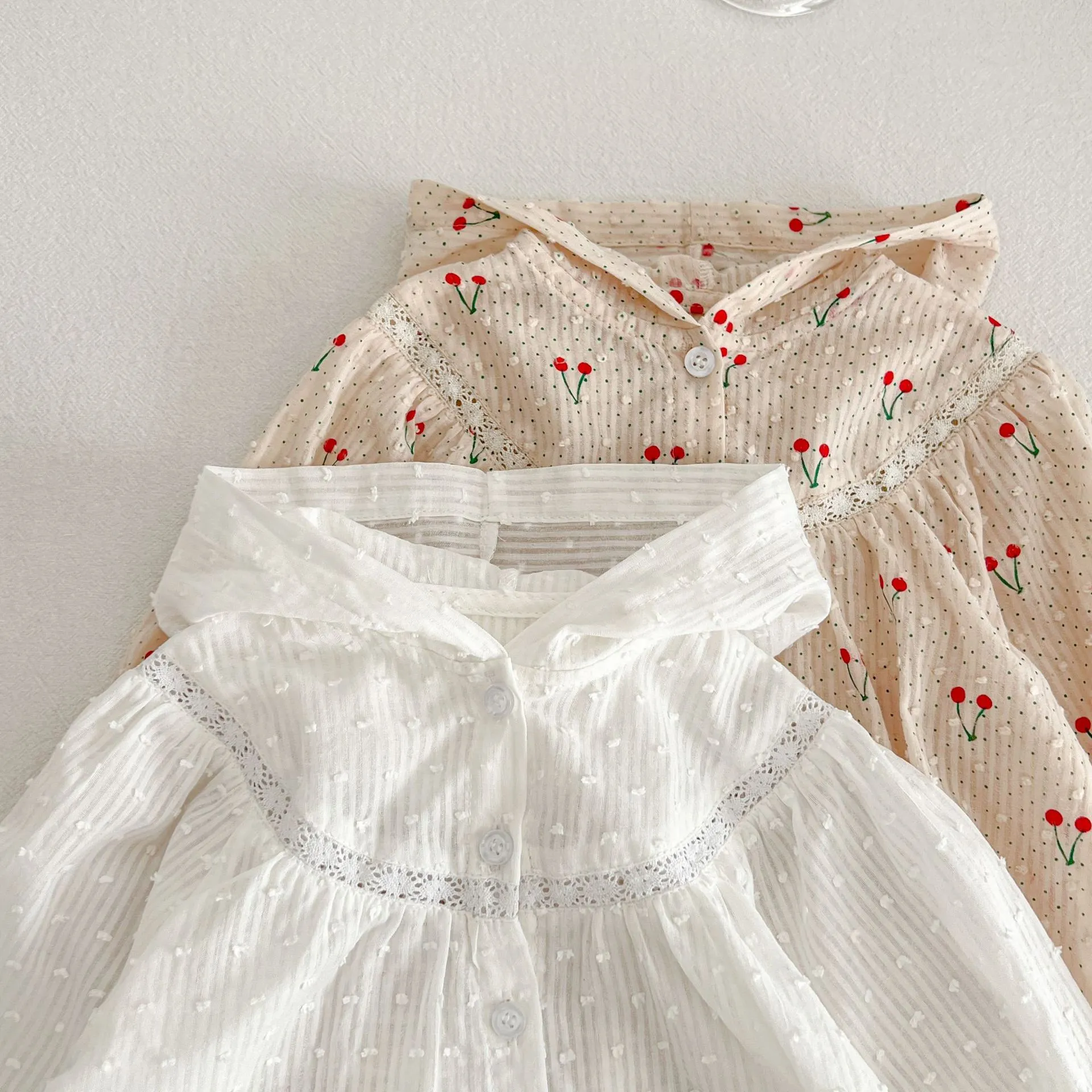 Summer Newborn Infant Baby Girls Thin Sun Protection Clothing Cherry Printing Hooded Coat Ventilate Jacket Kids Baby Clothing