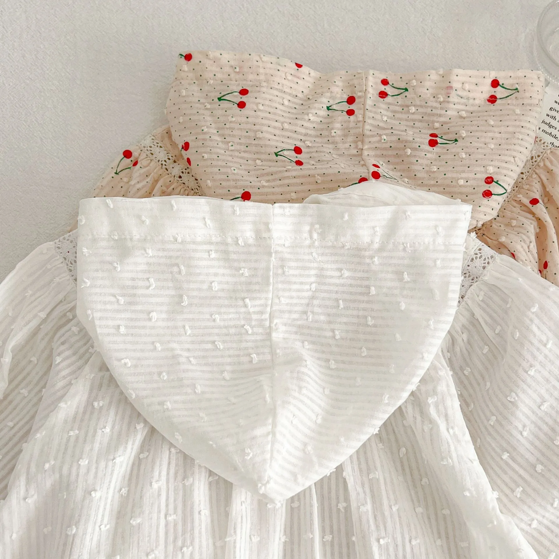 Summer Newborn Infant Baby Girls Thin Sun Protection Clothing Cherry Printing Hooded Coat Ventilate Jacket Kids Baby Clothing