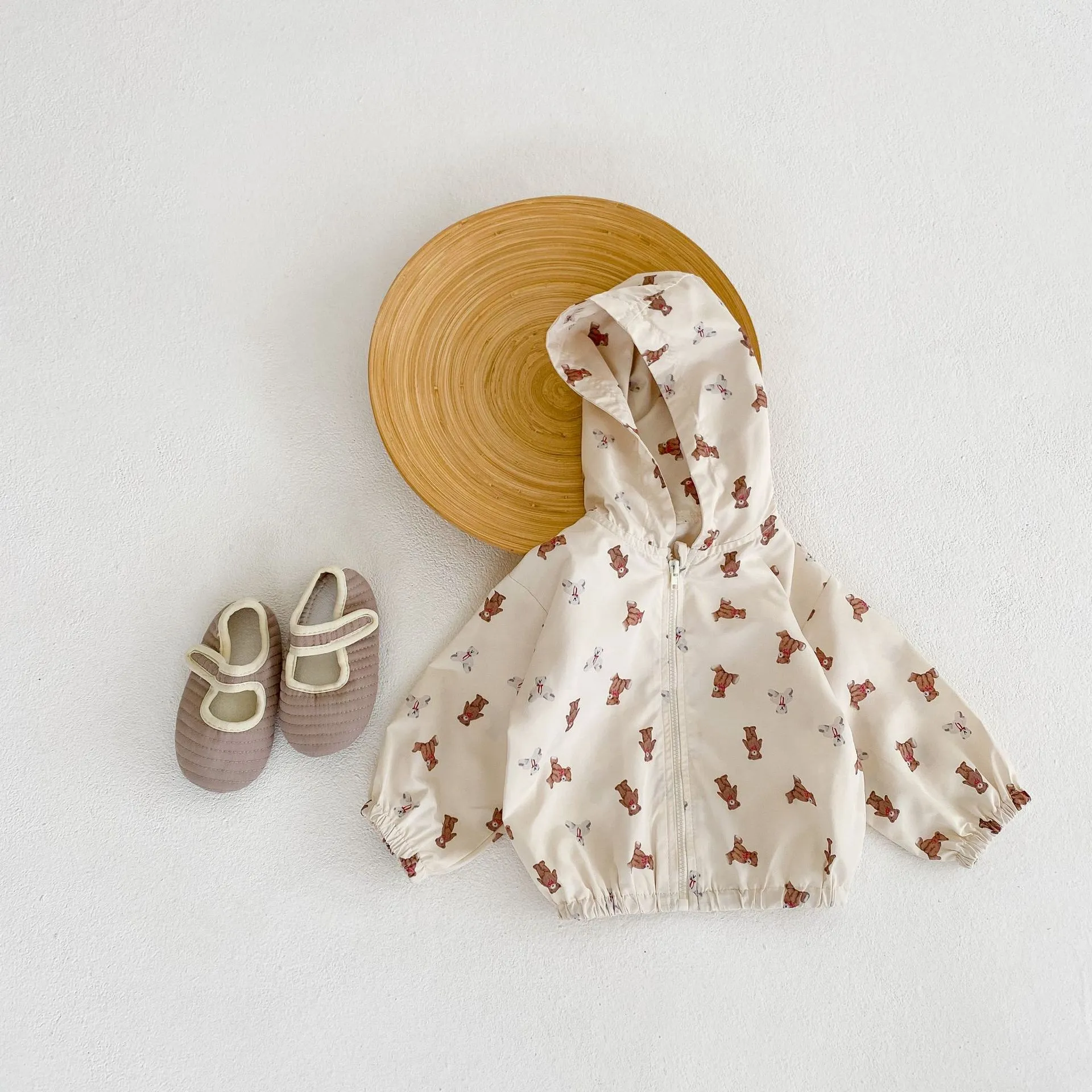 Summer Lightweight Cartoon Baby Girls Boys Hooded Sun Suits Toddler Zip Coats Infant Windbreaker Newborn Tops For 0-36 Months