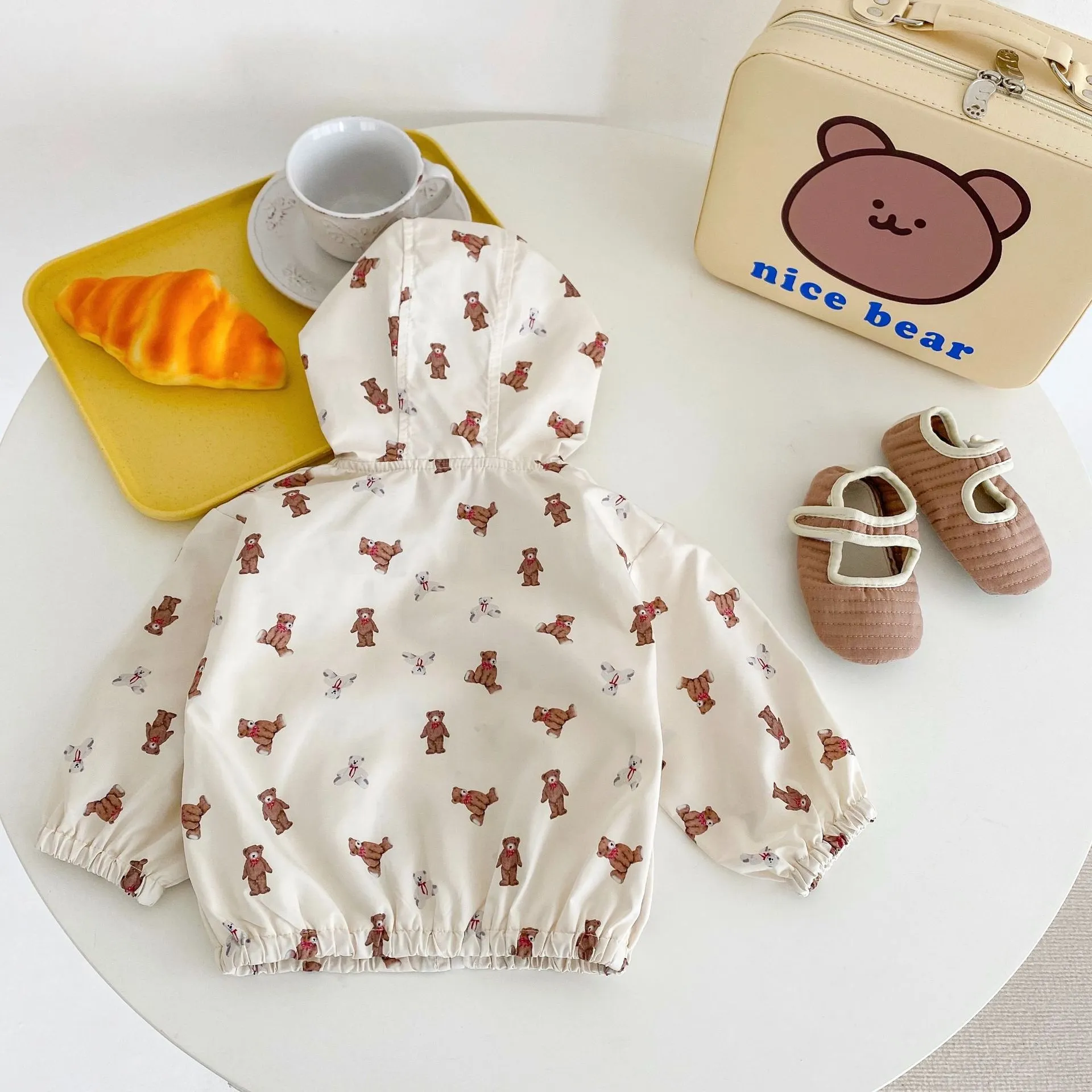 Summer Lightweight Cartoon Baby Girls Boys Hooded Sun Suits Toddler Zip Coats Infant Windbreaker Newborn Tops For 0-36 Months