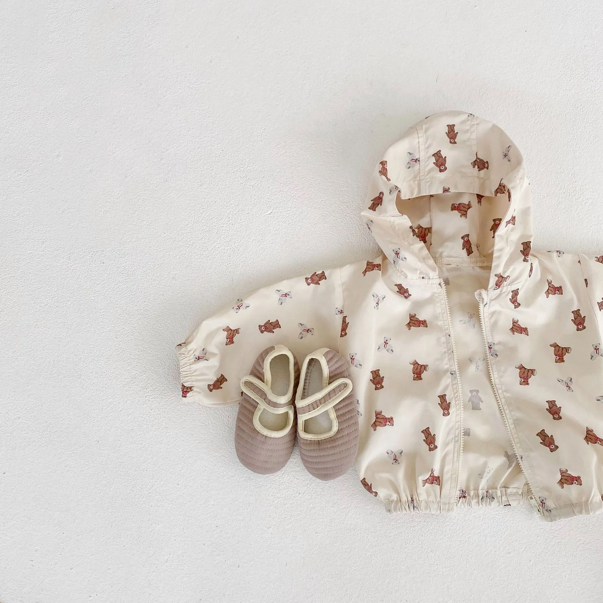 Summer Lightweight Cartoon Baby Girls Boys Hooded Sun Suits Toddler Zip Coats Infant Windbreaker Newborn Tops For 0-36 Months