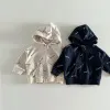 2025 Autumn New Baby Long Sleeve Letter Print Coat Cotton Children Casual Zipper Hooded Jacket Cotton Infant Boy Pocket Hoodie