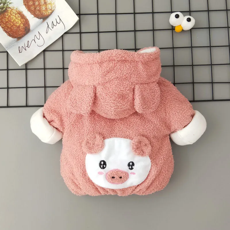 3 6 9 12 18 24 36 Months Baby Boys Jacket Autumn Winter Warm Cotton Padded Coats For Girl Cute Elephant Plush Princess Outerwear