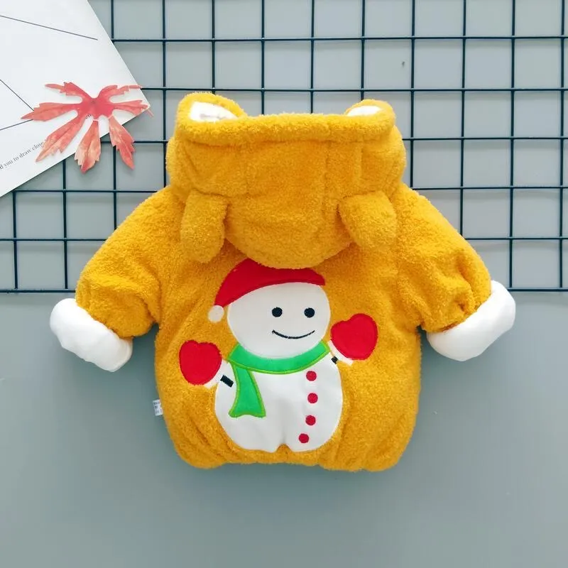 3 6 9 12 18 24 36 Months Baby Boys Jacket Autumn Winter Warm Cotton Padded Coats For Girl Cute Elephant Plush Princess Outerwear