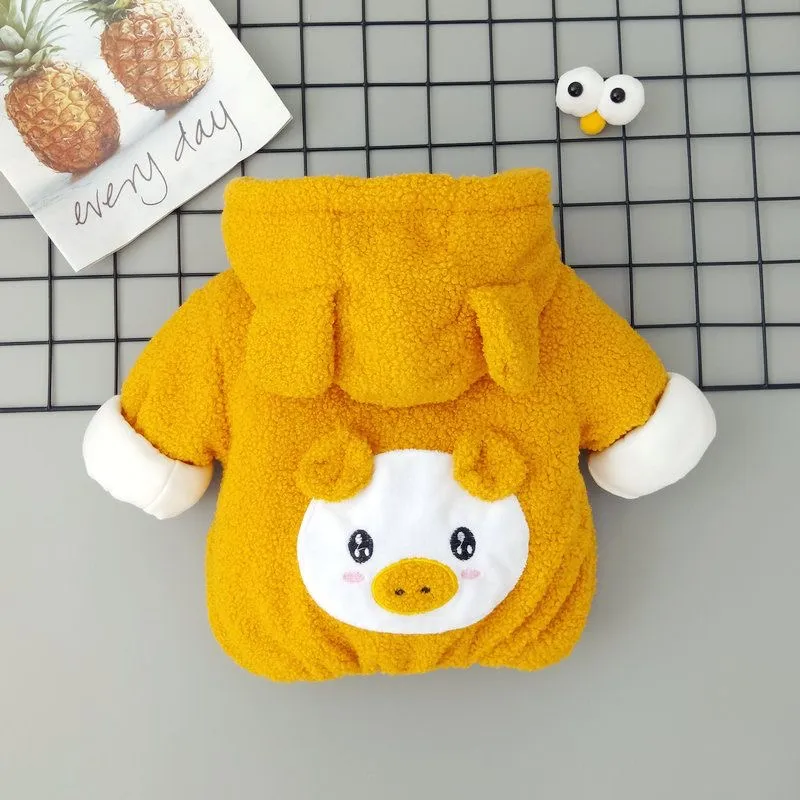 3 6 9 12 18 24 36 Months Baby Boys Jacket Autumn Winter Warm Cotton Padded Coats For Girl Cute Elephant Plush Princess Outerwear