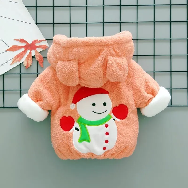 3 6 9 12 18 24 36 Months Baby Boys Jacket Autumn Winter Warm Cotton Padded Coats For Girl Cute Elephant Plush Princess Outerwear