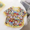Children Clothing Set Boys and Girls' Clothes Summer Ice Silk Short Sleeved Baby 2Pcs Sets Toddler Loungewear Soft Pajamas 1-7Y