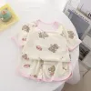 Children Clothing Set Boys and Girls' Clothes Summer Ice Silk Short Sleeved Baby 2Pcs Sets Toddler Loungewear Soft Pajamas 1-7Y
