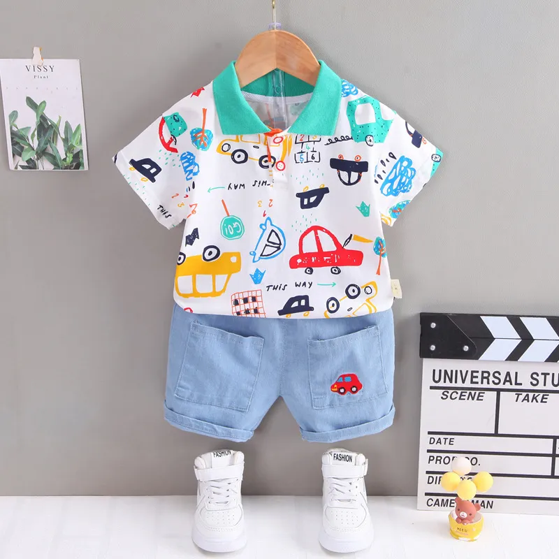 New Summer Baby Girls Clothes Suit Fashion Children Boys Cotton T-Shirt Shorts 2Pcs/Sets Toddler Casual Clothing Kids Tracksuits